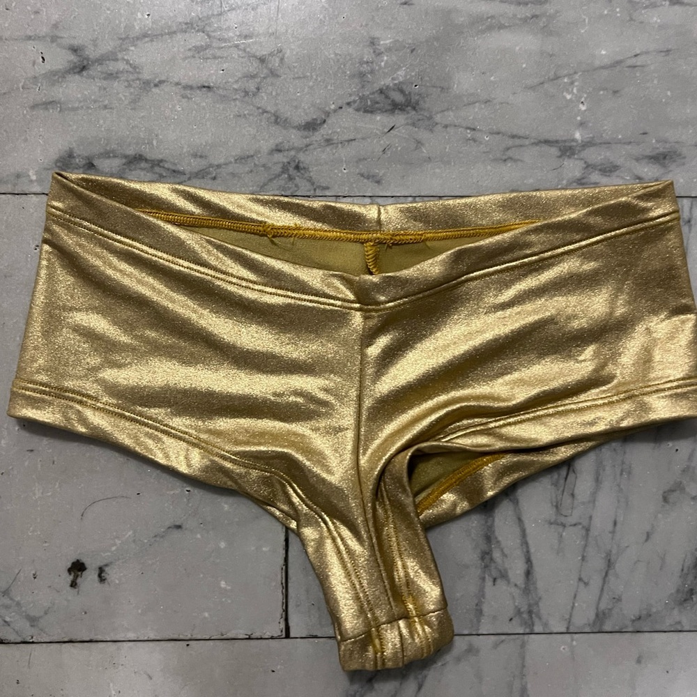 American Apparel Metallic Gold Bike Shorts